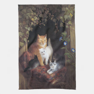 Kat Familie en Ivy Leaf van Henriette Ronner-Knip Theedoek