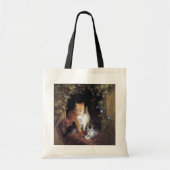 Kat Familie en Ivy Leaf van Henriette Ronner-Knip Tote Bag (Voorkant)