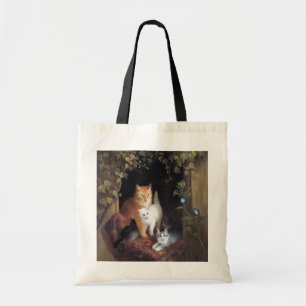 Kat Familie en Ivy Leaf van Henriette Ronner-Knip Tote Bag