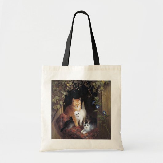 Kat Familie en Ivy Leaf van Henriette Ronner-Knip Tote Bag (Voorkant)