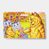 Kat Familie in Tuin Badge (Achterkant)