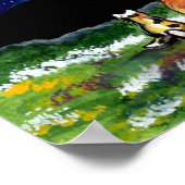 Kat Familie kijkt Moon Night Poster Navy Tabby (Hoek)