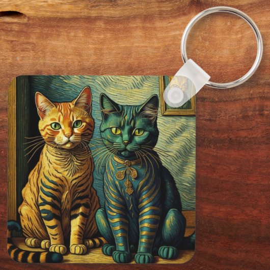 Kat familie sleutelhanger (Achterkant)