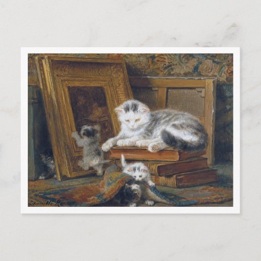 Kat Family, Henriette Ronner-Knip Briefkaart (Voorkant)