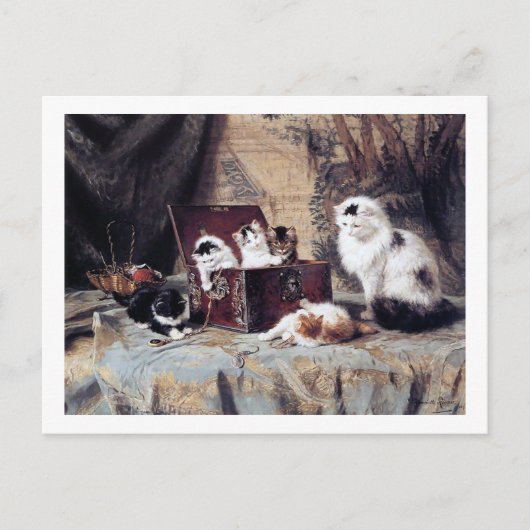 Kat Family, Henriette Ronner-Knip Briefkaart (Voorkant)