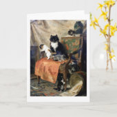 Kat Family, Henriëtte Ronner-Knip Kaart (Gele Bloem)