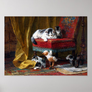Kat Family, Henriette Ronner-Knip Poster