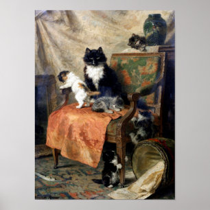 Kat Family, Henriëtte Ronner-Knip Poster