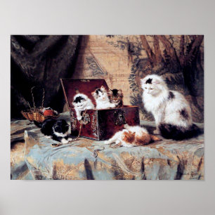Kat Family, Henriette Ronner-Knip Poster