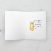 Kat Fans Feline Fun Confetti Party Happy Birthday Kaart (Binnen)