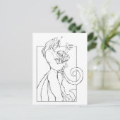 Kat Fantasy Briefkaart (Staand voorkant)