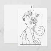 Kat Fantasy Briefkaart (Voorkant / Achterkant)