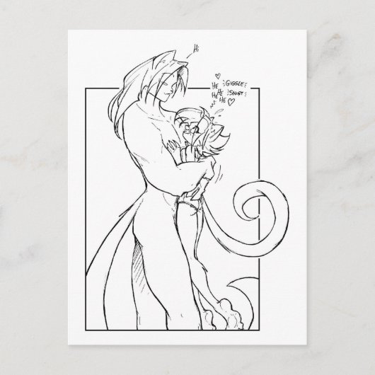 Kat Fantasy Briefkaart (Voorkant)