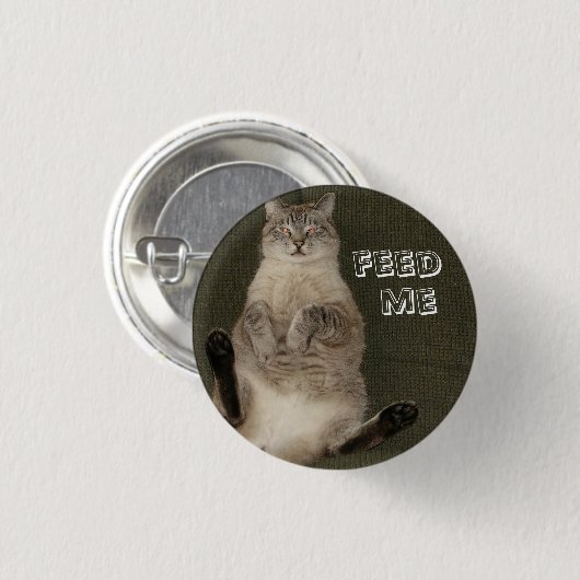 Kat "FEED ME" Ronde Button (Voorkant /achterkant)