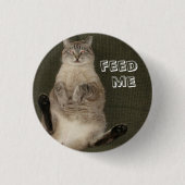 Kat "FEED ME" Ronde Button (Voorkant)