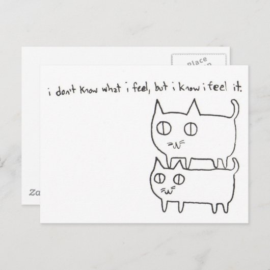 Kat Feelings Briefkaart (Voorkant / Achterkant)