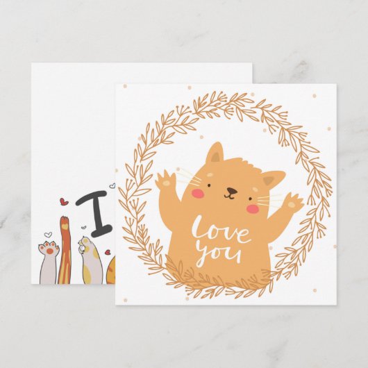 Kat Feestdagenkaart (Voorkant / Achterkant)