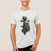 Kat fiets Tri-Blend shirt (Voorkant)