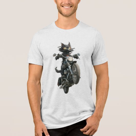 Kat fiets Tri-Blend shirt (Voorkant)