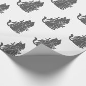 Kat-filhouet van kleur - Kies achtergrondkleur Cadeaupapier (Hoek)