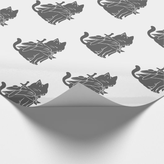 Kat-filhouet van kleur - Kies achtergrondkleur Cadeaupapier (Hoek)