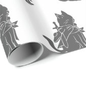 Kat-filhouet van kleur - Kies achtergrondkleur Cadeaupapier (Rol Hoek)