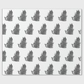 Kat-filhouet van kleur - Kies achtergrondkleur Cadeaupapier (Vlak)