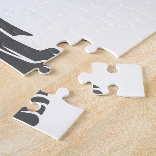 Kat-filhouet van kleur - Kies achtergrondkleur Legpuzzel (Zijkant)