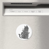 Kat-filhouet van kleur - Kies achtergrondkleur Magneet (Insitu (Vaatwasser))