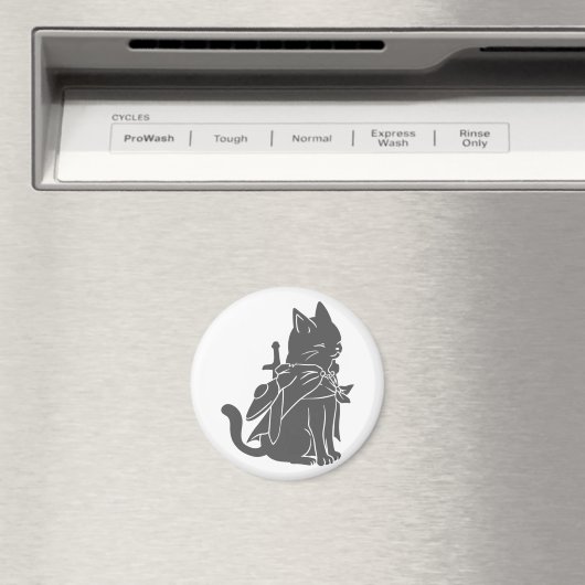 Kat-filhouet van kleur - Kies achtergrondkleur Magneet (Insitu (Vaatwasser))