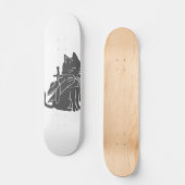 Kat-filhouet van kleur - Kies achtergrondkleur Persoonlijk Skateboard (Voorkant)
