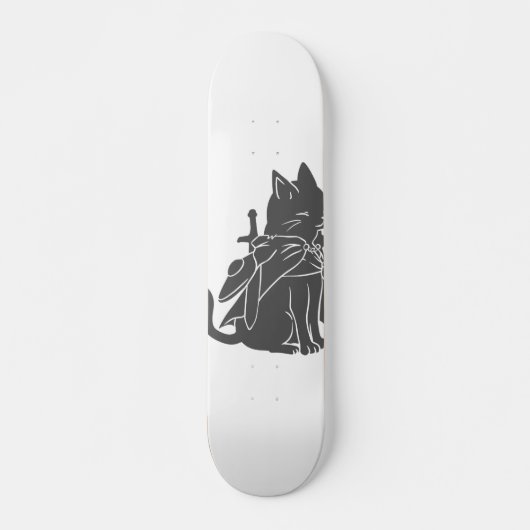 Kat-filhouet van kleur - Kies achtergrondkleur Persoonlijk Skateboard (Voorkant)
