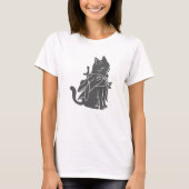 Kat-filhouet van kleur - Kies achtergrondkleur T-shirt (Voorkant)