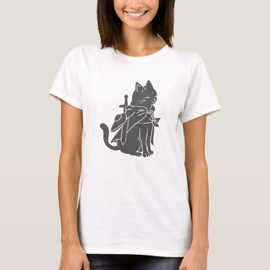Kat-filhouet van kleur - Kies achtergrondkleur T-shirt (Voorkant)