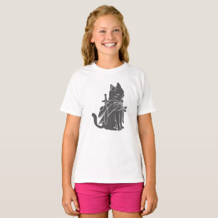 Kat-filhouet van kleur - Kies achtergrondkleur T-shirt