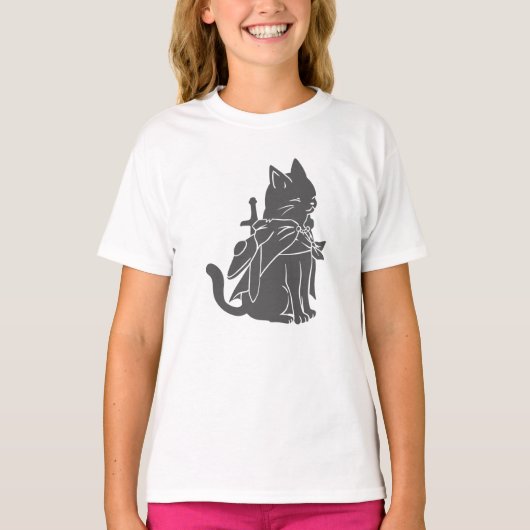 Kat-filhouet van kleur - Kies achtergrondkleur T-shirt (Voorkant)