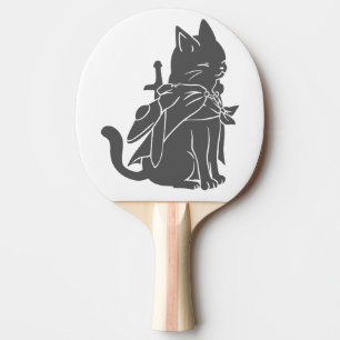 Kat-filhouet van kleur - Kies achtergrondkleur Tafeltennisbatje