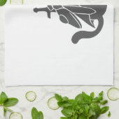 Kat-filhouet van kleur - Kies achtergrondkleur Theedoek (Gevouwen)