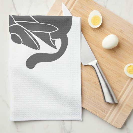 Kat-filhouet van kleur - Kies achtergrondkleur Theedoek (Quarter Fold)