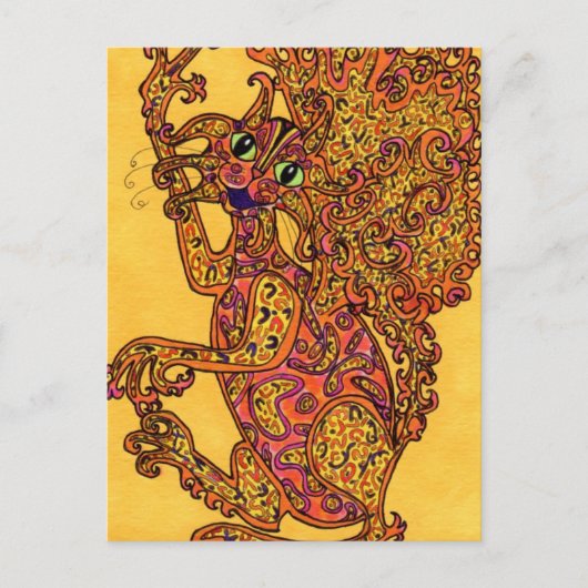 Kat Fire Fairy Briefkaart (Voorkant)