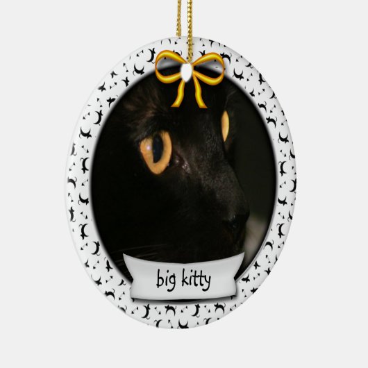 Kat First Hanukkah of First Kerstmis Keramisch Ornament (Rechts)