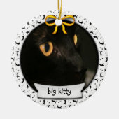 Kat First Hanukkah of First Kerstmis Keramisch Ornament (Voorkant)