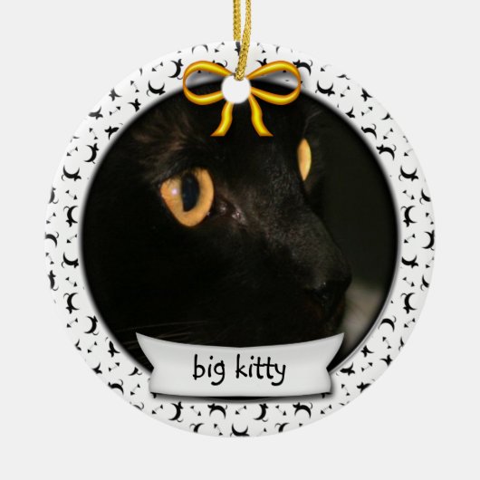 Kat First Hanukkah of First Kerstmis Keramisch Ornament (Voorkant)