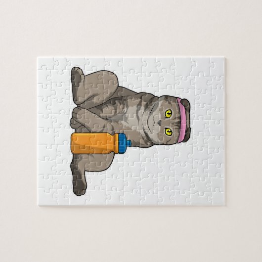 Kat Fitness Drink mok Legpuzzel (Horizontaal)