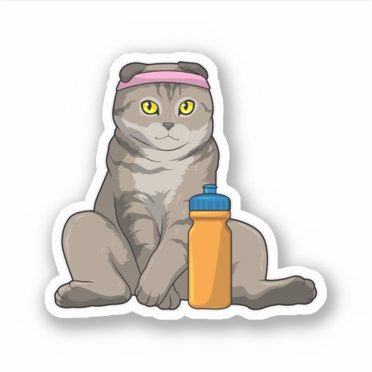 Kat Fitness Drink mok Sticker (Voorkant)