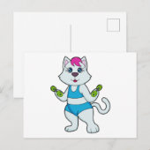 Kat Fitness Hanteer Briefkaart (Voorkant / Achterkant)