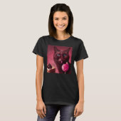 Kat Flamingo Chocolade T-shirt (Voorkant volledig)