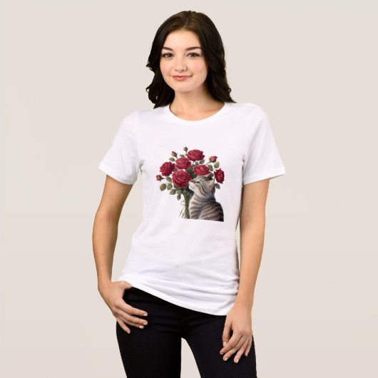 Kat Flowers Tri-Blend Shirt (Voorkant volledig)