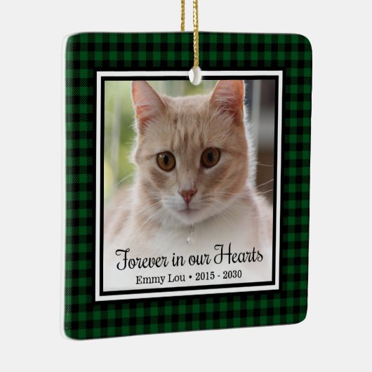 Kat 'Forever In Our Hearts' Keramisch Ornament (Rechts)