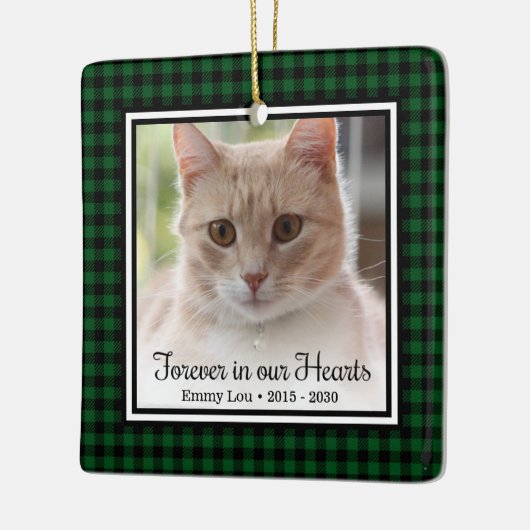 Kat 'Forever In Our Hearts' Keramisch Ornament (Links)